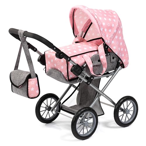 Bayer Design 13630AA Kombi Puppenwagen City Star, herausnehmbare Tragetasche, höhenverstellbar, für Puppen bis 46 cm, mit Tasche von Bayer Design