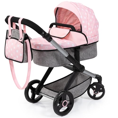 Bayer Design 17030AA Puppenwagen Xeo mit Tasche, höhenverstellbarer Griff, Schwenkschieber, wandelbar als Puppenjogger, bewegliche Vorderräder, integrierter Korb von Bayer Design