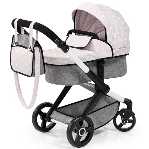 Bayer Design 17031AA Puppenwagen Xeo mit Tasche, höhenverstellbarer Griff, Schwenkschieber, wandelbar als Puppenjogger, bewegliche Vorderräder, integrierter Korb von Bayer Design