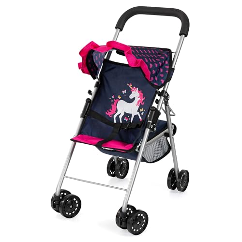 Bayer Design 21554AA Puppenbuggy mit Dach und Tasche, Doppelrädern, Gurt, integriertem Korb, faltbar von Bayer Design