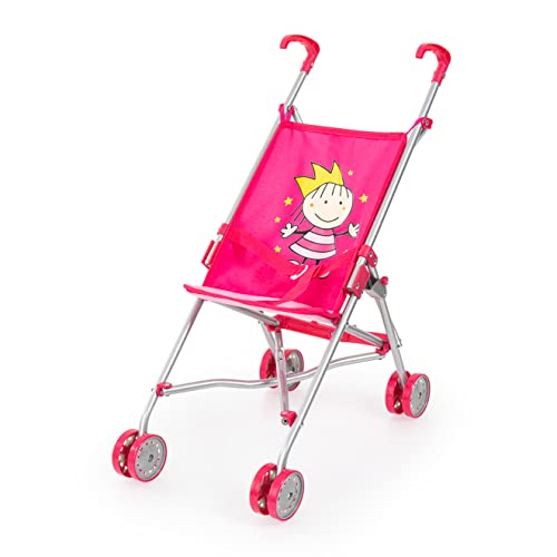 Bayer Design 30182AA Puppenbuggy Doppelräder Sicherheitsgurt faltbar aus Metall, rosa, 51x27x55 cm von Bayer Design