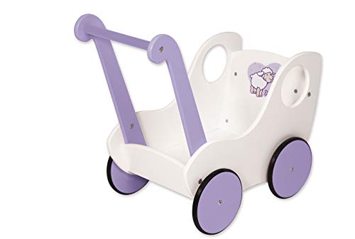 Bayer Design 52102AB Lauflernwagen, Schiebewagen, Holz-Puppenwagen, Princess World, weiß, lila von Bayer Design