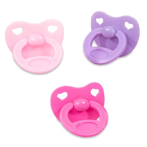 Bayer Design 79104AA Schnuller-Set für Puppen, Schnuller für Puppen, Puppenschnuller, Puppenzubehör, Rosa, Lila, Pink von Bayer Design