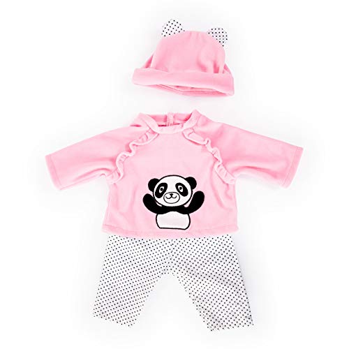 Bayer Design 83884AA Puppenkleidung, Puppenoutfit, mehrteilige Puppenanziehsachen, Puppenzubehör, Einfarbig, rosa, weiß, 33-38 cm von Bayer Design