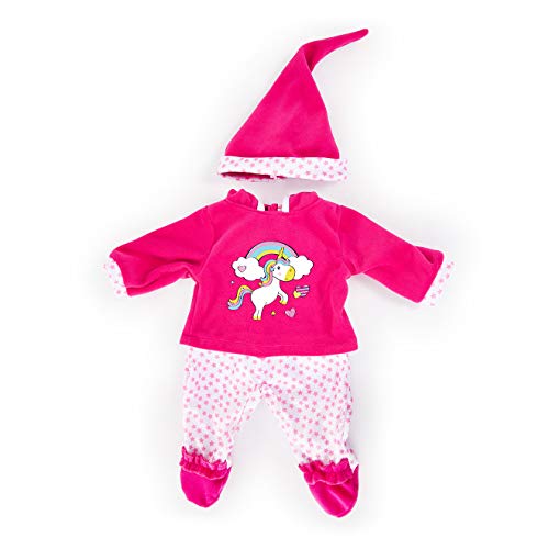 Bayer Design 83890AA Puppenkleidung, Puppenoutfit, mehrteilige Puppenanziehsachen, Puppenzubehör, Einfarbig, pink, weiß, 33-38 cm von Bayer Design