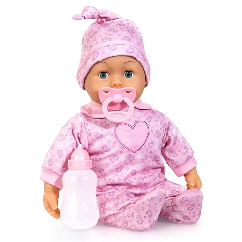 Bayer Design 93824CO Babypuppe interaktiv, Spielpuppe sprechend, weicher Körper, Schnuller, Flasche, 38 cm Bayer Design 93824CO Babypuppe interaktiv, Spielpuppe sprechend, weicher Körper, Schnuller, Flasche, 38 cm von Bayer Design