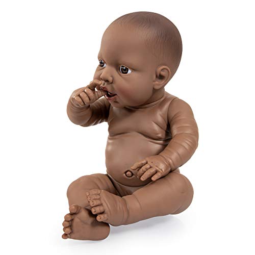 Bayer Design Design 94200AB Neugeborenen Babypuppe Junge, lebensecht, realistisch, 42 cm, dunkelhäutig von Bayer Design