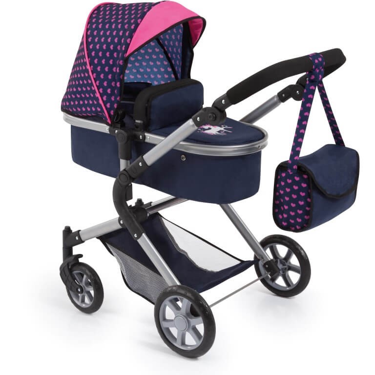 Kombi-Puppenwagen City Neo, blau/pink mit Einhorn B-Ware von Bayer Design