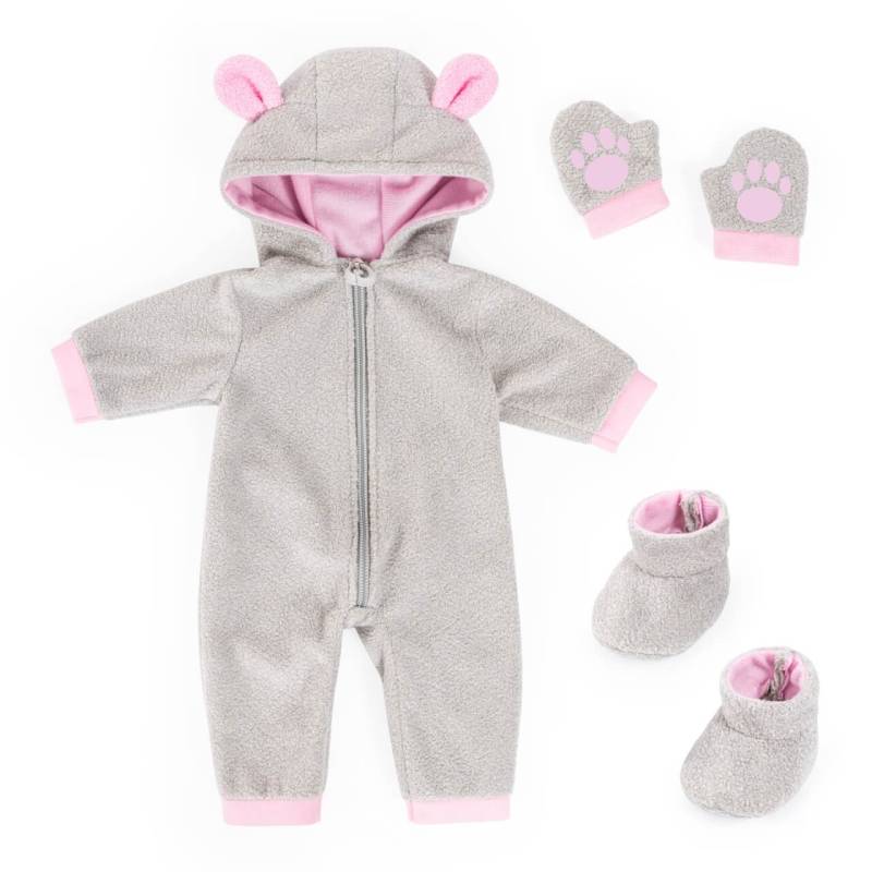 Plüschoverall grau für Puppen 38-42cm von Bayer Design