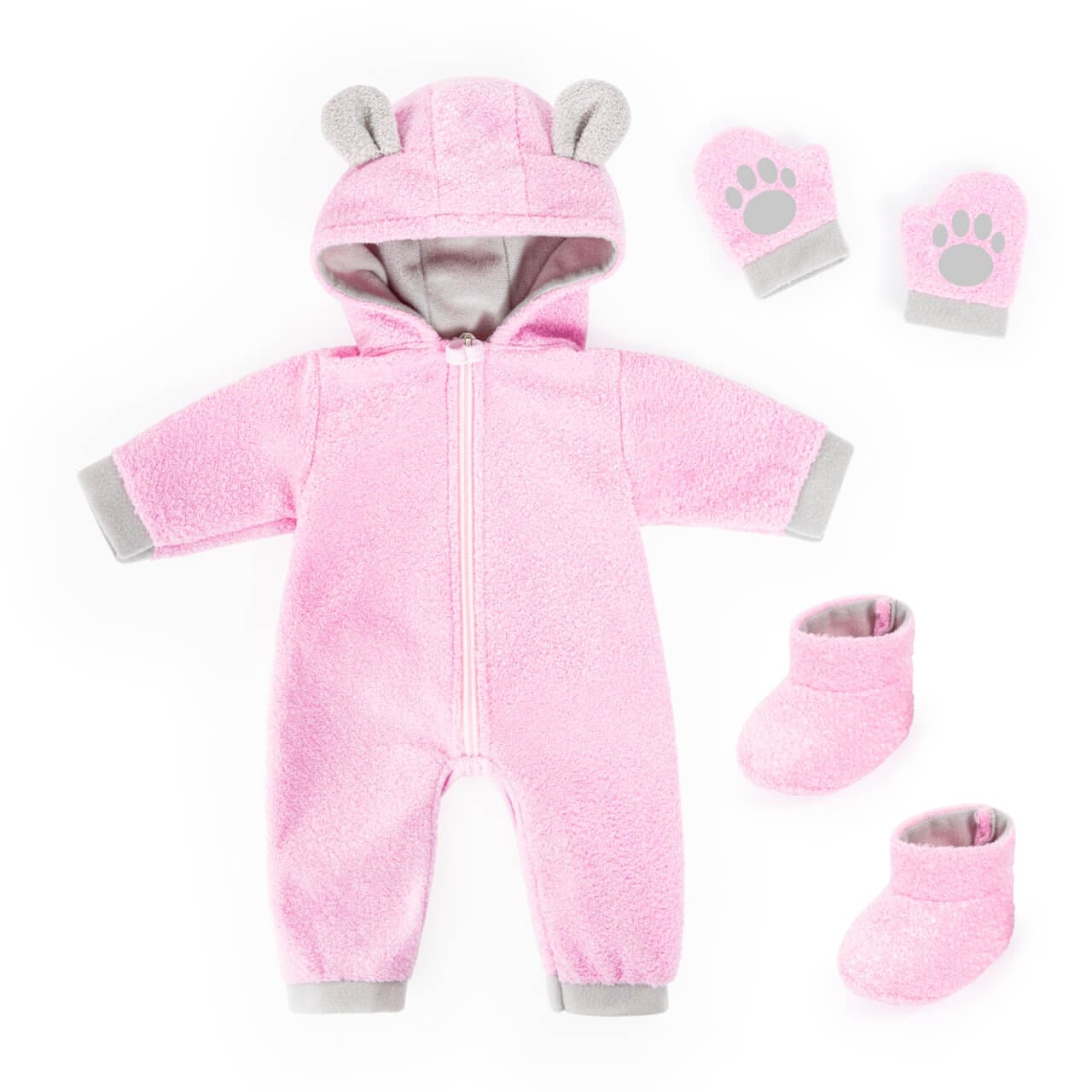 Plüschoverall rosa für Puppen 38-42cm von Bayer Design