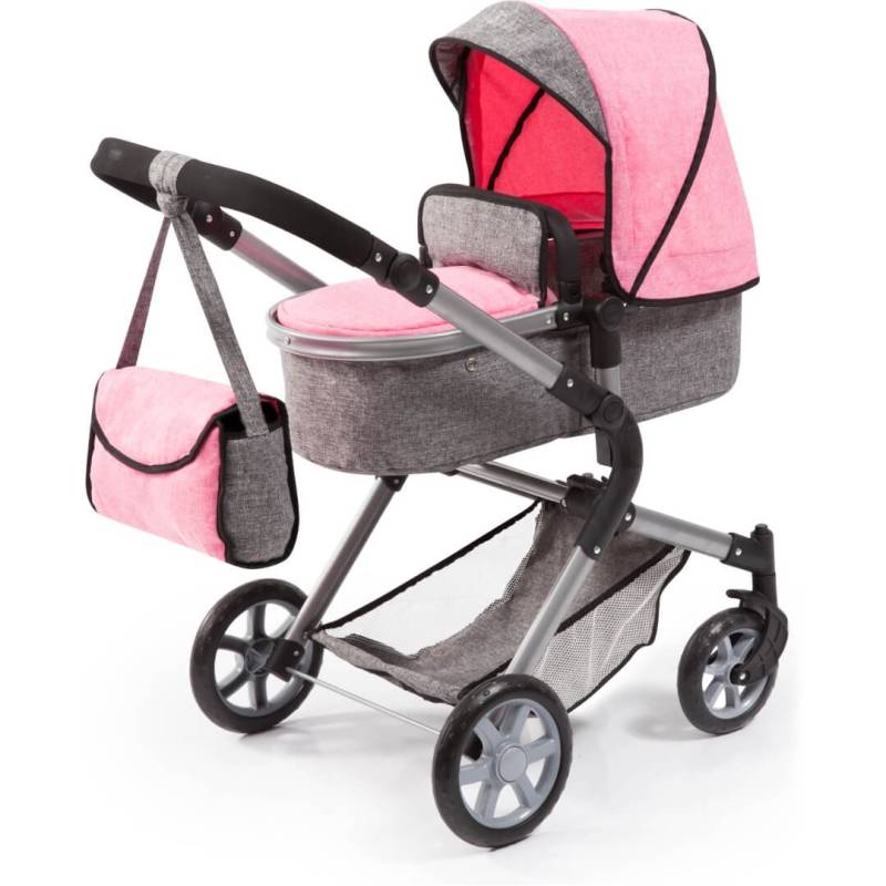 Puppenwagen City Neo, Jeans grau/rosa von Bayer Design