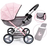 Puppenwagen Cosy grau/rosa 63x34x58cm Puppenwagen Cosy grau/rosa 63x34x58cm von Bayer Design