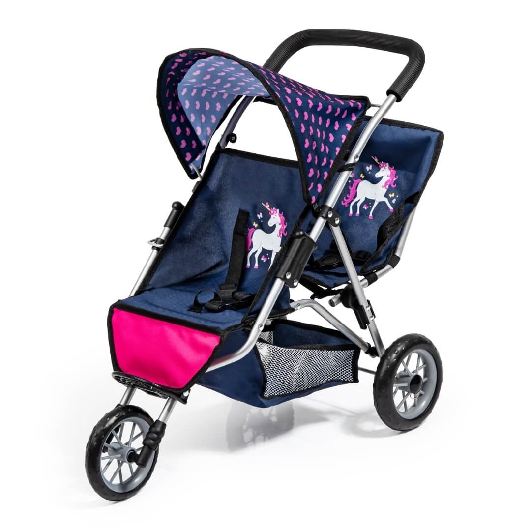 Zwillings-Jogger für Puppen, Einhorn - Puppenwagen von Bayer Design