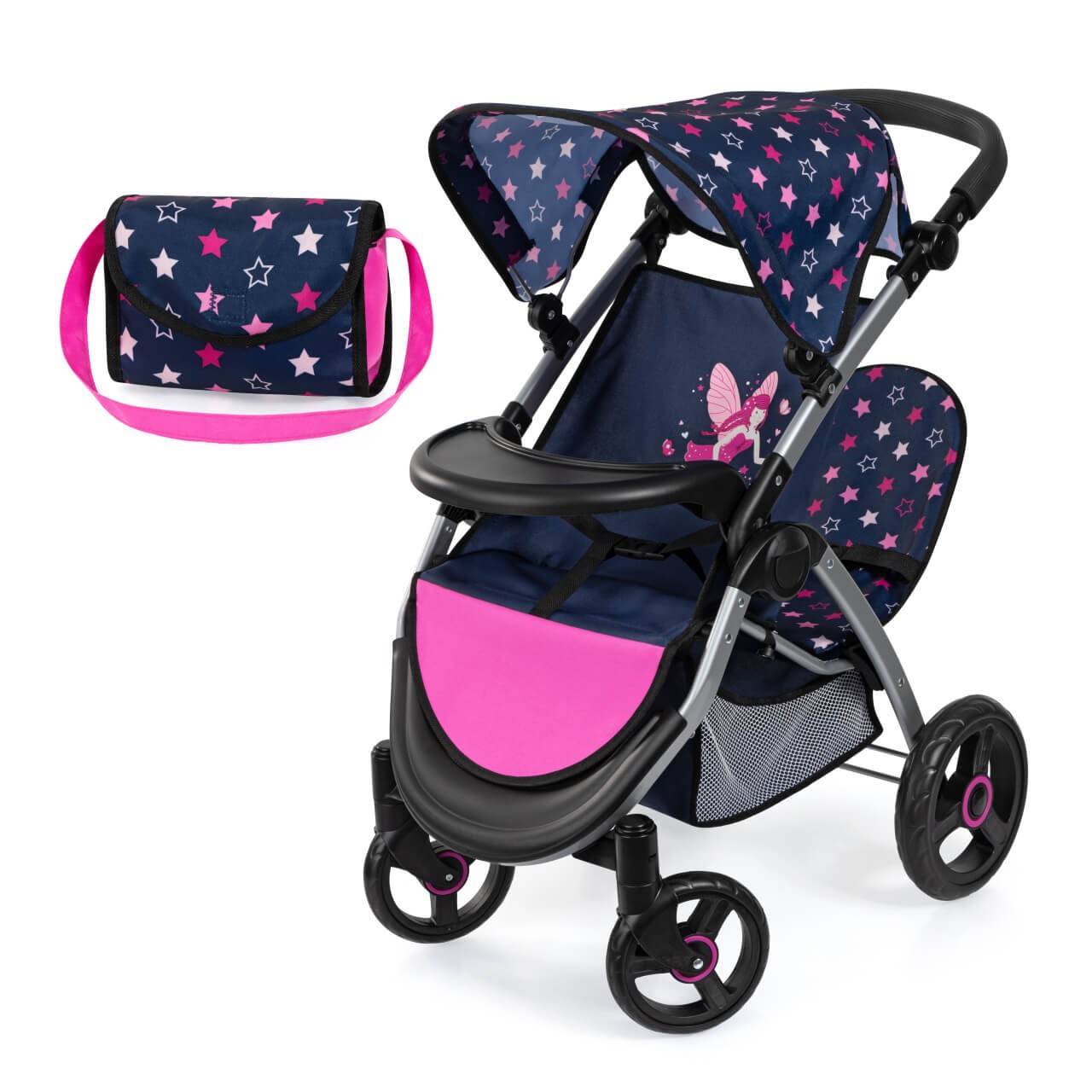 Zwillings-Puppenwagen Twin Star blau von Bayer Design