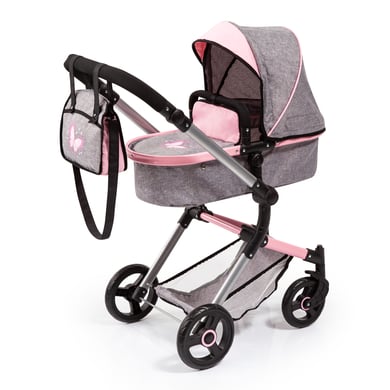 bayer Design Kombi-Puppenwagen Neo Vario grau/rosa, mit Schmetterling von Bayer