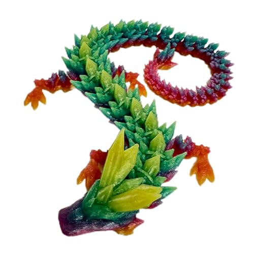 -Drachenspielzeug – Gelenkiger Fidget-Drache, Gedruckter Drache, Kristall-Drache, Druck, 30 cm, Weihnachtsgelenk-Mobilität, Halloween-Dekoration, Ornament für Zuhause, Desktop-Dekoration von Bbbabeslk