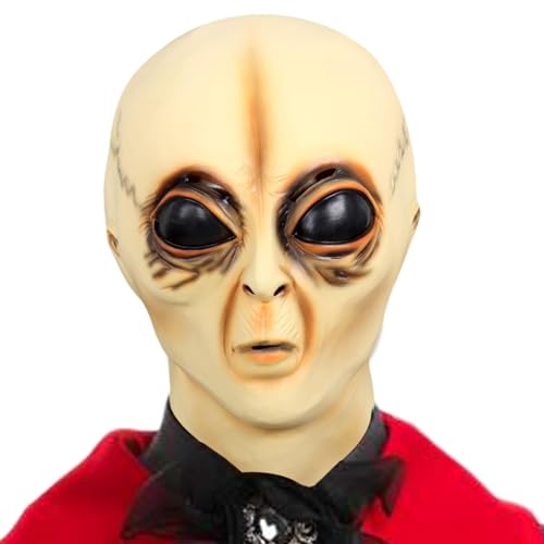 Alien-Masken - Alien-Gesichtsmasken | Alien-Vollkopfmasken, Alien-Kopf-Requisite, Alien-Halloween-Masken, realistische Kopf-Requisite für Halloween, tragbare Festival-Gesichtsabdeckung, von Bbbabeslk