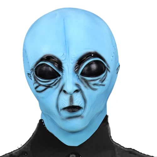 Alien-Masken - Alien-Gesichtsmasken | Alien-Vollkopfmasken, Alien-Kopf-Requisite, Alien-Halloween-Masken, realistische Kopf-Requisite für Halloween, tragbare Festival-Gesichtsabdeckung, von Bbbabeslk