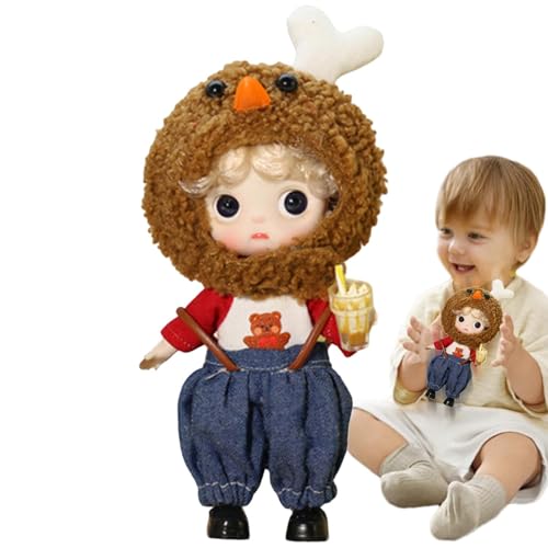 Anime-Gliederpuppe,Gliederpuppen für Mädchen,Fried Chicken Kopfbedeckung Anime Figuren mit Kleidung und Schuhen - Niedliche Figuren mit 3D-Augen und Kleidern zum Geburtstag, Partygeschenke-Kollektion von Bbbabeslk