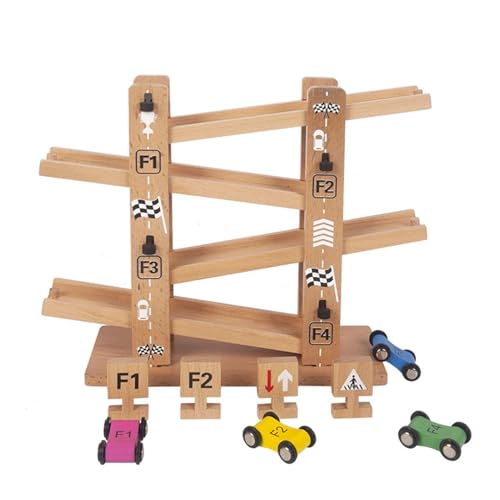 Autorampe für Kleinkinder, Autorampenspielzeug aus Holz | Lustiges Autorampenspielzeug für Kleinkinder,Fahrzeug-Spielsets, Auto-Strecken-Spielzeug, Rennstrecken-Spielzeug-Set für Zuhause, Kindergarten von Bbbabeslk