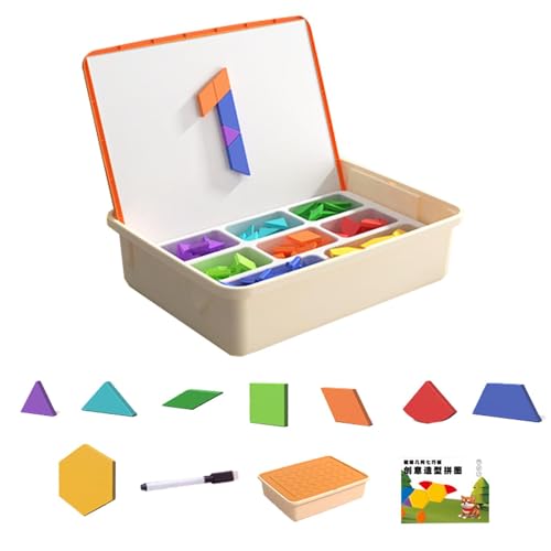 Geometrische Formpuzzles für Kinder, magnetische Tangram-Blöcke - Montessori Blocks Brettspiel | Road Trip Kreatives frühpädagogisches Lernspielzeug, Puzzle-Formen-Spiele von Bbbabeslk
