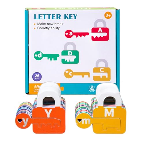 Lernschlösser für Kinder mit Schlüsseln, Zahlenzählung für Kinder | Kombinationsset aus Schlüsseln und Schlössern zur Buchstabenerkennung aus Holz, multifunktionales Lernspielzeug Lernschlösser für Kinder mit Schlüsseln, Zahlenzählung für Kinder | Kombinationsset aus Schlüsseln und Schlössern zur Buchstabenerkennung aus Holz, multifunktionales Lernspielzeug von Bbbabeslk