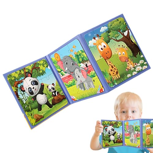 Magnetisches Puzzlebuch für Kinder,Magnetisches Puzzlebuch für Kinder | Lustiges Puzzle - Puzzle-Aktivitätenspielzeug für Jungen und Mädchen ab 3 Jahren, Lernpuzzlebücher, Puzzlespielspielzeug von Bbbabeslk