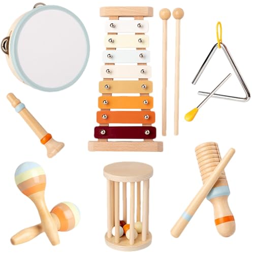 Musikinstrumenten-Set für Kinder, Musikinstrumente aus Holz,Creative Babies Musikspielzeug Kleinkind-Musikset - Innovative Vorschulmusikinstrumente, Schlaginstrumente für Kinder im Alter von 3–5 Jahre von Bbbabeslk