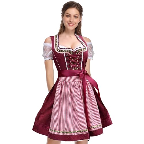 Oktoberfest Kostüm Damen - Oktoberfest Outfits Damen | Deutsches Outfit Damen Traditionelles Oktoberfest Kostüm, Bayerisches Kostüm Damen, Oktoberfest Dirndl Outfit, Bier Deutsches Outfit für Damen von Bbbabeslk