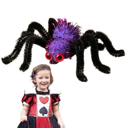 Spinnen-Haarspange – Spinnennetz-Haarspange | Realistische Plüsch-Spinnen-Haar-Accessoires, Mädchen-Haarspangen, Horror-Gothic-Outfit-Zubehör, Halloween-Haarnadeln für dickes & dünnes Haar, von Bbbabeslk