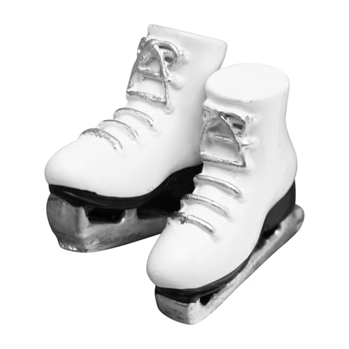 Weiße Miniatur-Rollschuhe, Weiße Miniatur-Schlittschuhe aus dem Puppenhaus,Realistische weiße Schlittschuhe aus Kunstharz für Puppen - Miniatur-Zubehör im Maßstab 1:12, Wintersportschuhe, Rollschuhe f von Bbbabeslk