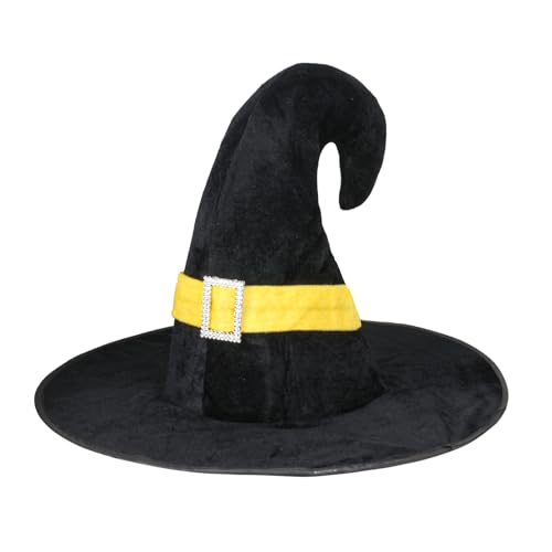 Bbtcxjs Hexenhut Schwarz, Hexenhut Damen, Zauberer Hut Hexen Deko, Halloween Hexenhüte Kostüm Zubehör, Halloween Hexen Zubehör für Halloween Party Hüte Kostüm Cosplay Party Halloween Witch Hat von Bbtcxjs