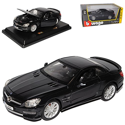 Mercedes-Benz SL65 SL AMG Coupe Schwarz R231 Ab 2012 1/24 Bburago Modell Auto mit individiuellem Wunschkennzeichen von Bburago