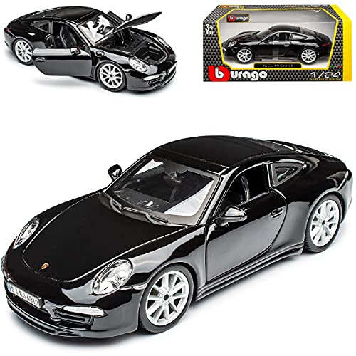 Porsche 911 991 S Coupe Schwarz 2011-2019 1/24 Bburago Modell Auto mit individiuellem Wunschkennzeichen von Bburago Porsche