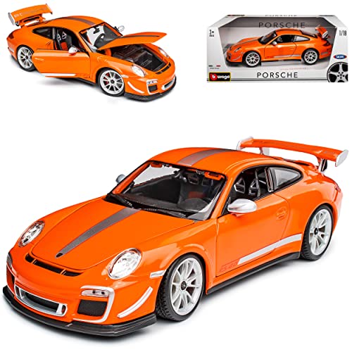 Porsche 911 997 GT3 RS 4.0 Coupe Orange 2004-2012 1/18 Bburago Modell Auto mit individiuellem Wunschkennzeichen von Bburago Porsche