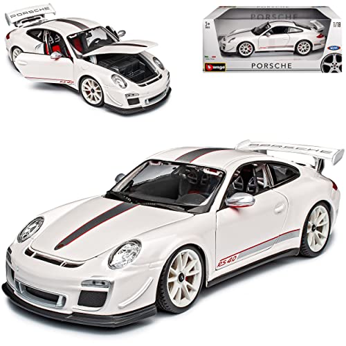 Porsche 911 997 GT3 RS 4.0 Coupe Weiss 2004-2012 1/18 Bburago Modell Auto mit individiuellem Wunschkennzeichen von Bburago Porsche