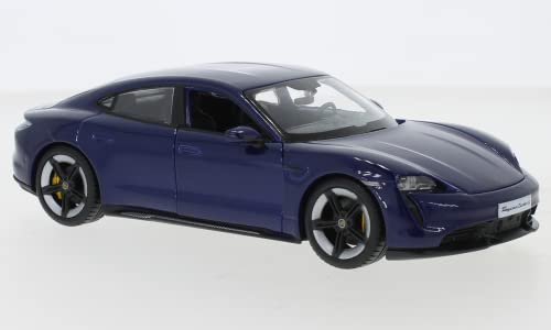 Bburago Porsche Taycan Turbo S, metallic-dunkelblau, 1:24, Fertigmodell von Bburago Porsche