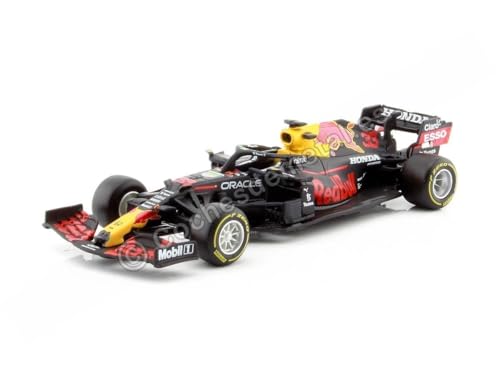 Bburago Race 18-38155 kompatibel mit Red Bull Honda RB16B, No.33, Racing Honda, Formel 1, M.Verstappen, 2021. 1:43, Fertigmodell von Bburago