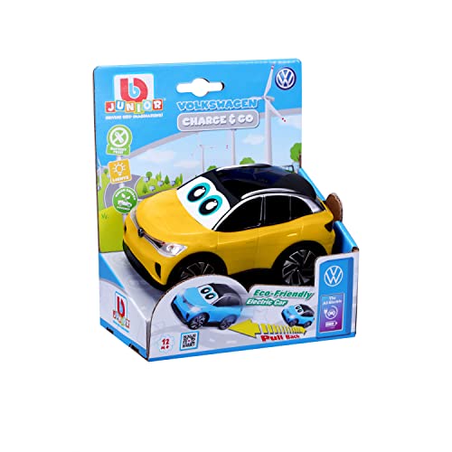 BBJunior Charge 'N Go VW - Electric Car: Spielzeugauto mit Press and Charge Möglichkeit, ab 12 Monaten, mit Licht, 13,5 cm, blau (16-81803) von Bburago