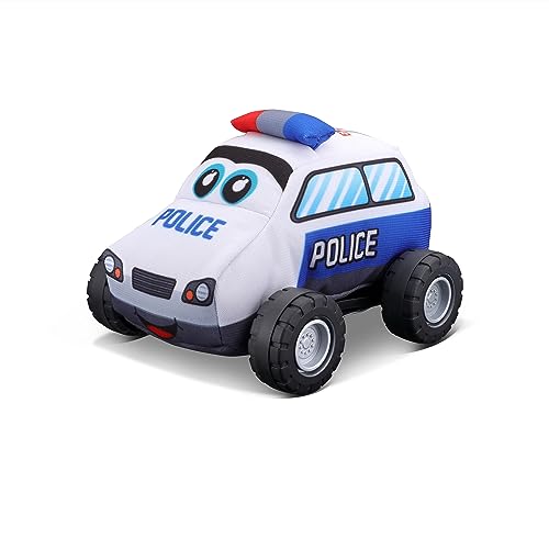 BBJunior My 1st Soft Car - Police Car: Spielzeugauto mit Rückzugsmotor, ab 12 Monaten, 13 cm, blau-weiß (16-89053) von Bburago