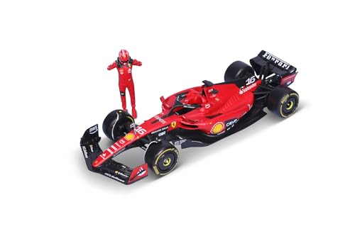 BBURAGO - Ferrari SF-23 Charles Leclerc #16 2023 - Realistisches Auto im Maßstab 1:24 und Charles Leclerc Charles Leclerc Figur, offizielles Lizenzprodukt von Ferrari, Empfohlenes Alter 14+ Jahre von Bburago