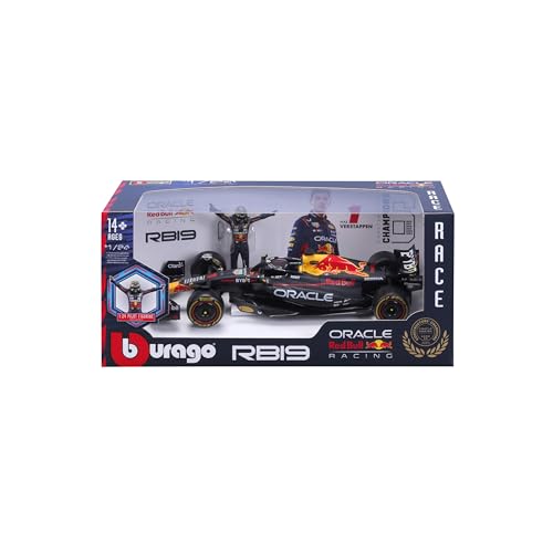 BBURAGO - Red Bull Racing RB19 Max Verstappen #1 2023 - Realistisches Auto im Maßstab 1:24 und Figur von Max Verstappen, offizielles Red Bull Lizenzprodukt, Empfohlenes Alter 14+ Jahre von Bburago