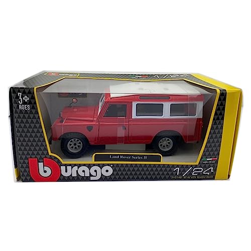 Bburago 18-22063 Land Rover Serie II Modellauto im Maßstab 1:24, Rot, Large von Bburago