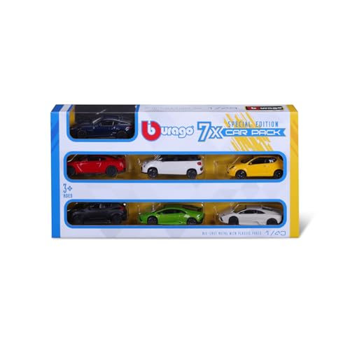 BBurago Street Fire 7 Pack Edition – 7 realistische Modelle ikonischer Autos im Maßstab 1:43, offizielles Lizenzprodukt, Empfohlenes Alter 3+ Jahre von Bburago