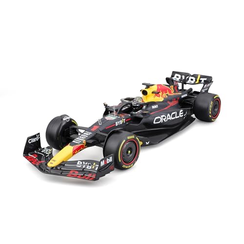 Bburago F1 Red Bull Racing RB19 Max Verstappen 1:18 Modell - Original, Detailgetreu, Metall und Plastik, 32 cm lang, Offizielles Red Bull Racing Modell von Bburago