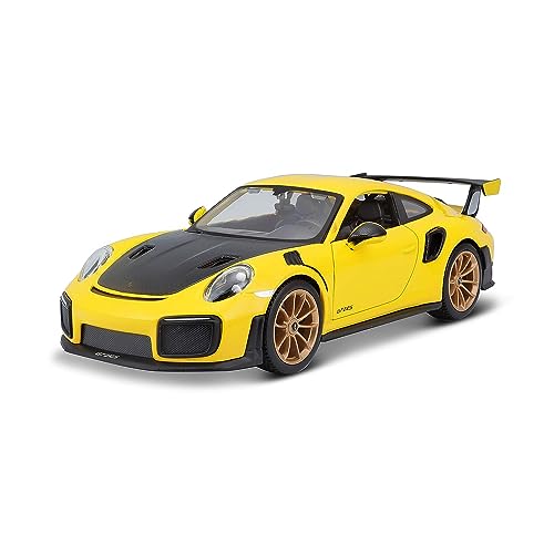 Bauer Spielwaren 531523 Porsche 911 GT2 RS Modellauto im Maßstab 1:24, gelb, 20 cm von Bburago