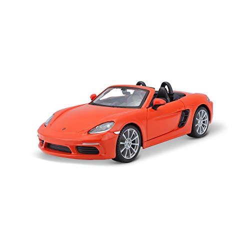 Bauer Spielwaren Porsche 718 Boxster: Modellauto im Maßstab 1:24 Türen zum Öffnen 19 cm orange (18-21087OR) B18-21087 von Bburago