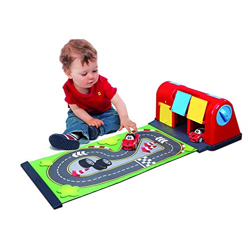 Bb Junior Roll Away Raceway: Parkhaus mit ausrollbarer Spielmatte, inkl. LaFerrari mit Soundfunktion (16-88806), Rot von Bburago