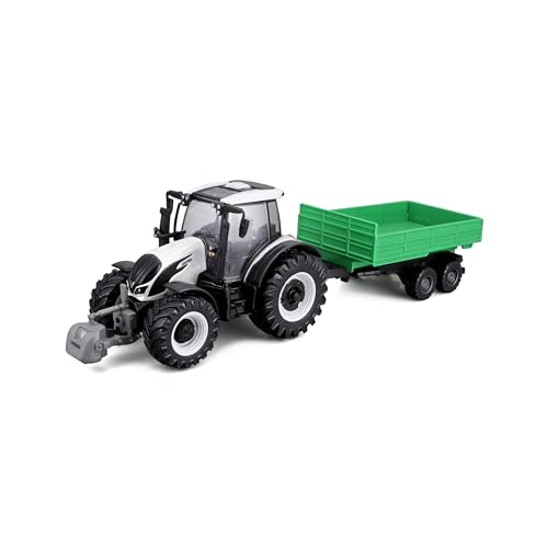 Bburago | 1/43 Bauernhofkollektion – Traktor Valtra + Anhänger mit Reibung | Miniaturauto im Maßstab für Kinder | ab 3 Jahren | 31676 von Bburago