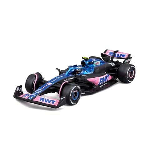 Bburago - 1/43 Racing – 2023 F1 Alpine – mit Helm #Gasly Fahrzeug – Formel 1 SF Saison 2023 aus Metall im Maßstab 1:43. Fahrer #Gasly mit Helm, zufällige Auswahl von Bburago